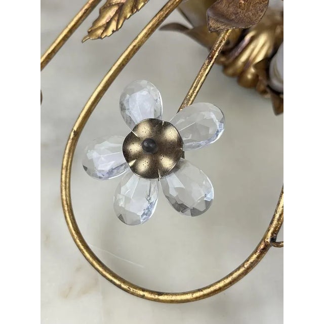Gilt Iron & Glass Ceiling Light from Banci, Italy, 1980s For Sale - Image 9 of 11