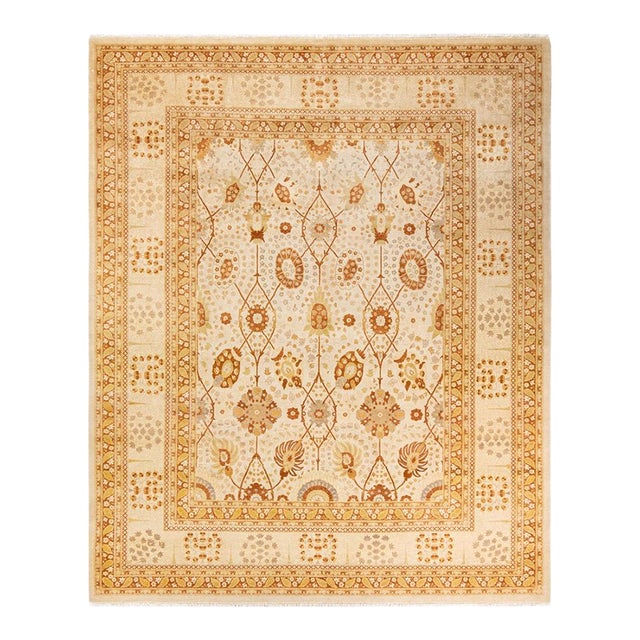 Mogul, One-of-a-Kind Hand-Knotted Area Rug in Ivory, 8' 3" x 10' 7" For Sale