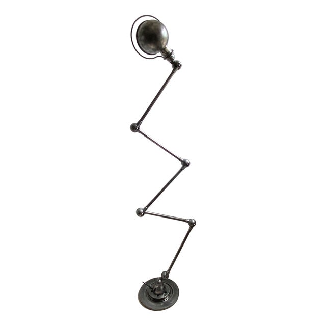Industrial Graphite Floor Lamp by Jean-Louis Domecq for Jieldé, 1950s For Sale