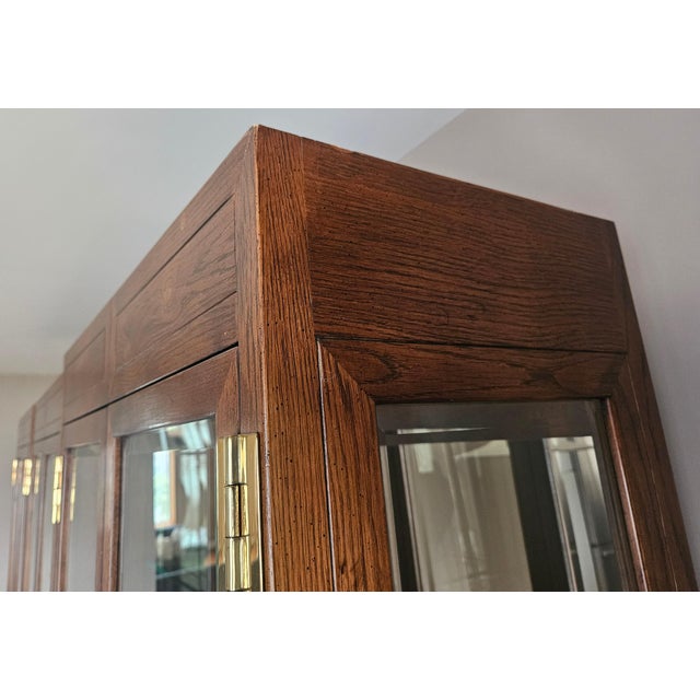 1980s Henredon Scene One Campaign Curio Cabinet Bookcase Display Hutch China Cabinet For Sale In Philadelphia - Image 6 of 10