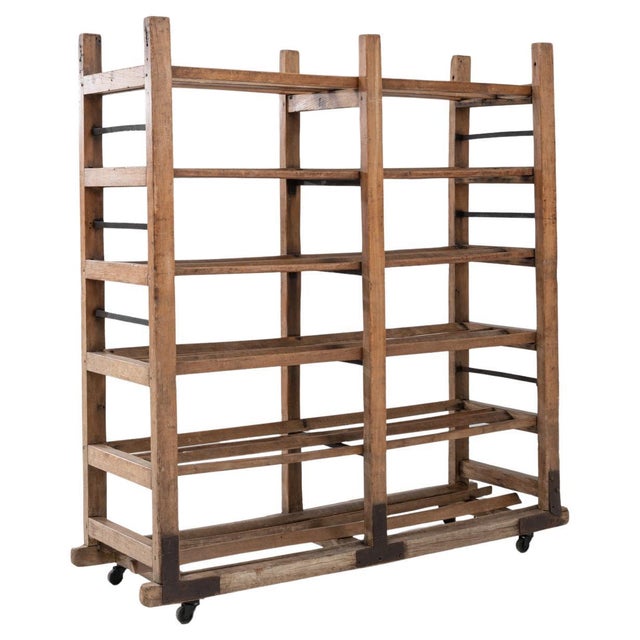 1930s French Industrial Bakery Rack on Wheels For Sale - Image 10 of 18