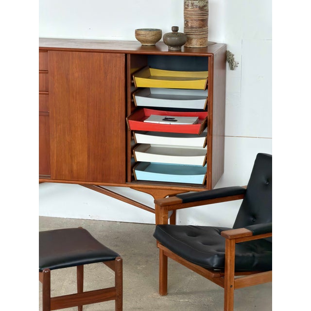Mid-Century Modern Mid-Century Modern Teak Sideboard with Colored Drawers, 1960s For Sale - Image 3 of 16
