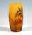 Cylindrical vase, colourless glass with flaky white and delicate red inclusions, yellowish and green powder inclusions in...