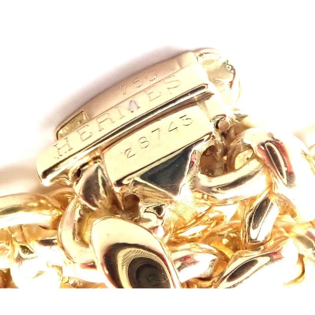 Gold Vintage Hermes 18k Yellow Gold Link Necklace For Sale - Image 8 of 9
