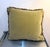 Oversized red/tan/green needlepoint down-filled pillow w/ fringed border and gold velvet backing. Excellent condition....