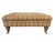 English English Manor Tufted Upholstered Ottoman Bench With Turned Walnut Legs & Brass Casters For Sale - Image 3 of 6