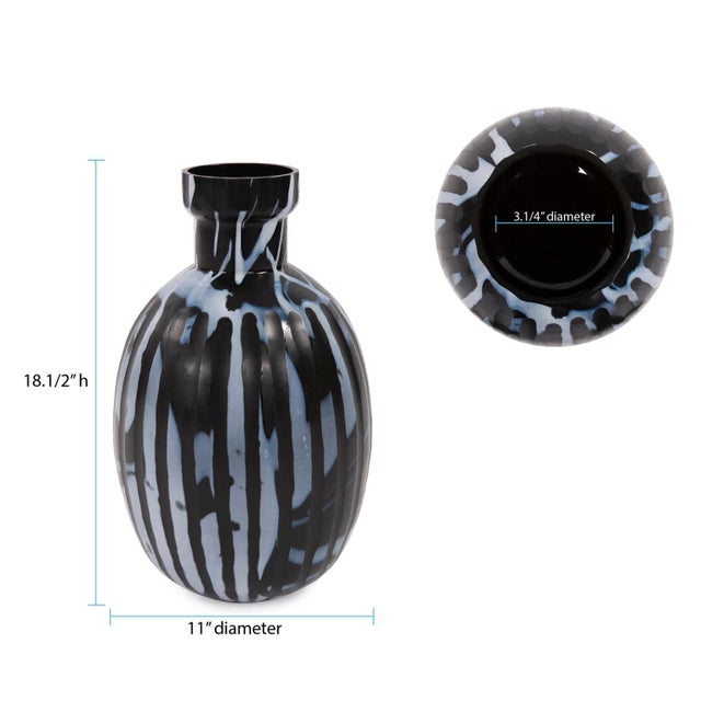 Kenneth Ludwig Chicago Sanders Black Glass Vase For Sale - Image 4 of 5