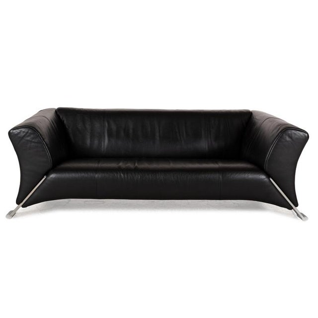 322 3-Seater Sofa in Black Leather from Rolf Benz For Sale - Image 11 of 11