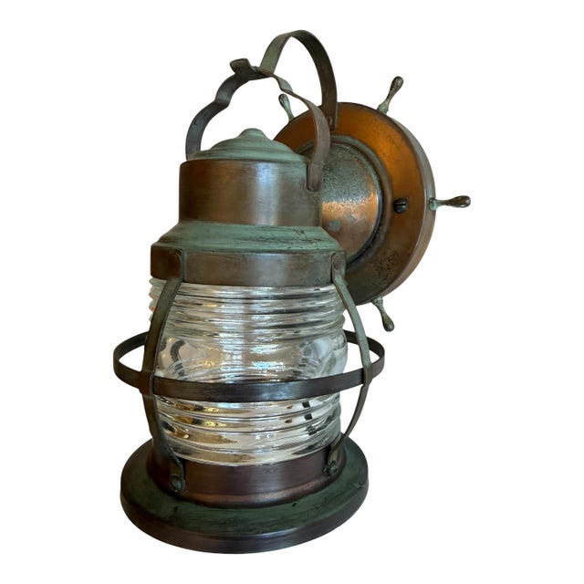 Circa 1930’s Nautical Lantern Copper Porch Light For Sale