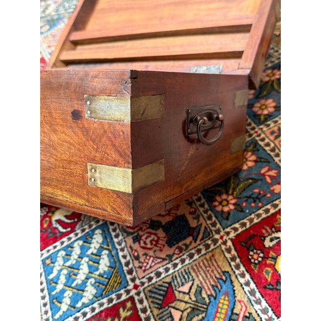 Wood 19th Century Campaign Lap Desk, Antique For Sale - Image 7 of 12