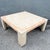 Metal Postmodern Beige and Pink Tessellated Stone Square Coffee Table With Brass Inlay For Sale - Image 7 of 8