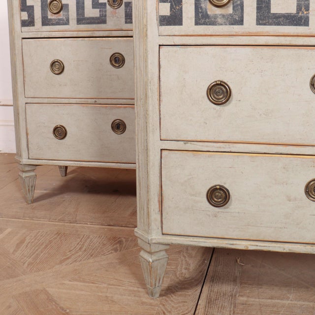 Swedish Pine 3-Drawer Commodes, Set of 2 For Sale - Image 5 of 14