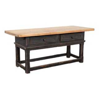 19th Century Black Painted Library Console Table, Denmark For Sale