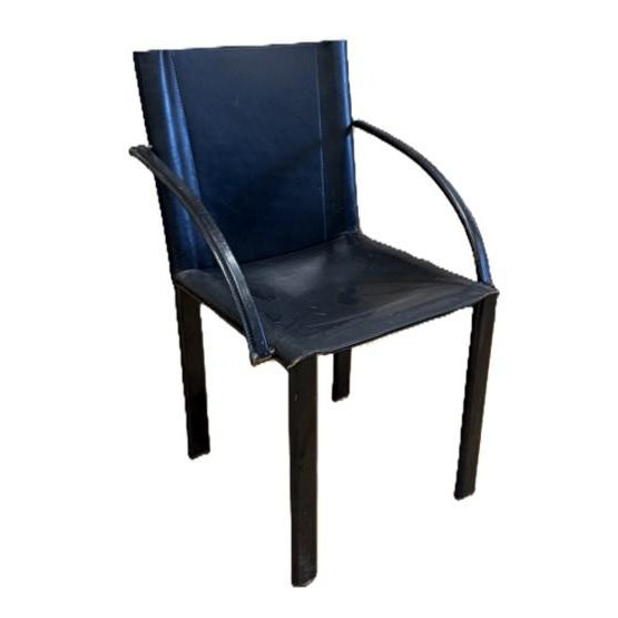 Sold as Pair--Designed by Carlo Bartoli for Matteo Grassi, this pair of Italian dining armchairs embodies the clean lines...
