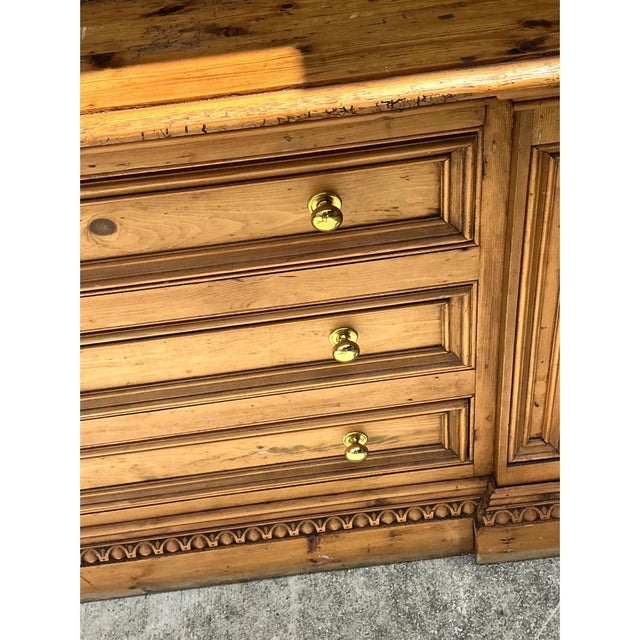 Vintage Monumental Rustic Pine Hutch For Sale - Image 10 of 13