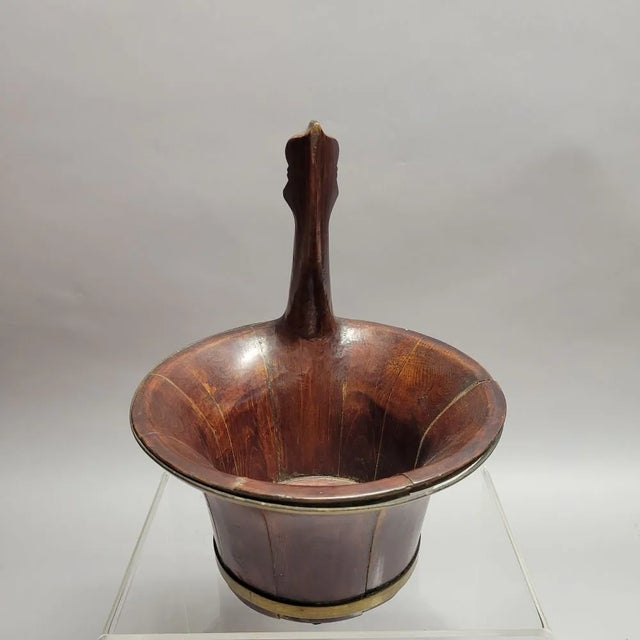 Antique Chinese Wooden Small Water Bucket or Scoop With Handle For Sale In Raleigh - Image 6 of 8