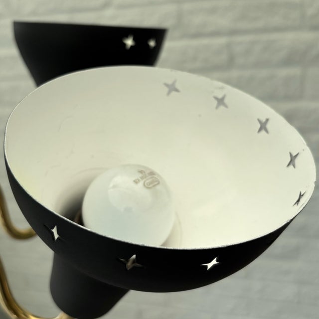 Scandinavian Modernist Five Arms Chandelier in Steel and Brass, Sweden, 1950s For Sale - Image 10 of 13