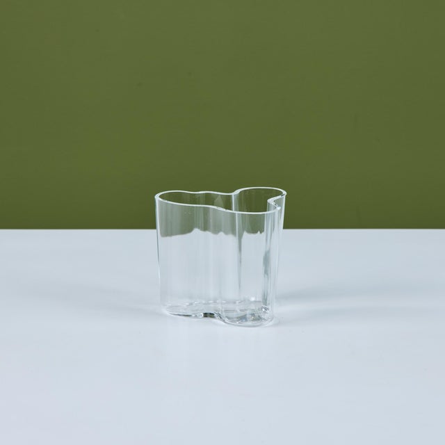 Glass Alvar Aalto for Iittala Petite Glass Vase For Sale - Image 7 of 11