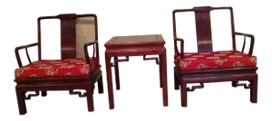 Vintage Rosewood Chairs With Matching Table - 3 Pieces