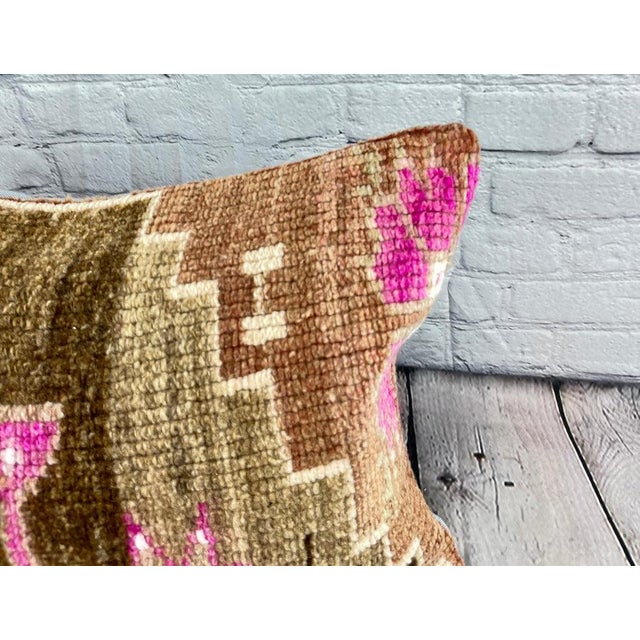 Turkish 16 x 24 Rug Pillow Anatolian Harmony Turkish Pillow Cushion Cover For Sale - Image 3 of 4