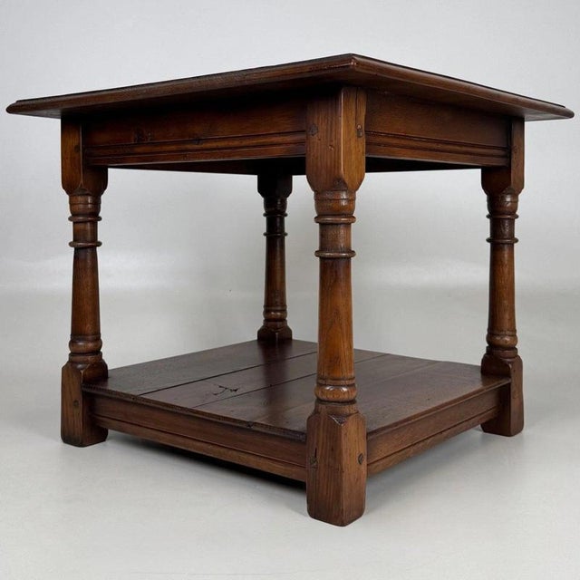 Wood 20th Century English Small Oak Side Table For Sale - Image 7 of 12