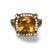 Mid-Century Modern Mid 20th Century 14k White Black Gold Citrine Pave Diamond Ring Band, Size 7 For Sale - Image 3 of 4