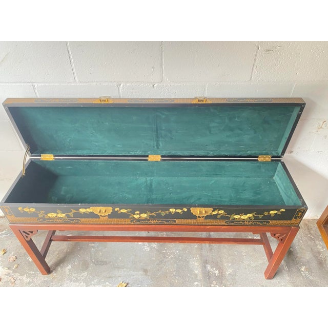 This is Asian sword storage trunk. Measures:27” high, 13” width and 53” length Trunk is in good condition but has a few...