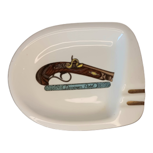 Vintage Ceramic Derringer Pistol Ashtray Trinket Dish Catchall Gun Decor 8.5" X 7"
