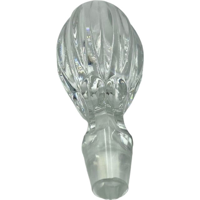 Vintage Crystal Decanter with Bottle Stopper For Sale - Image 9 of 12
