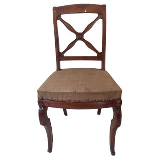 Antique French Empire Walnut Chairs, 1820s, Set of 5 For Sale