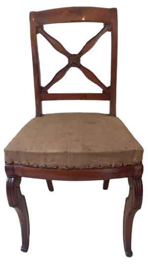 Antique French Empire Walnut Chairs, 1820s, Set of 5