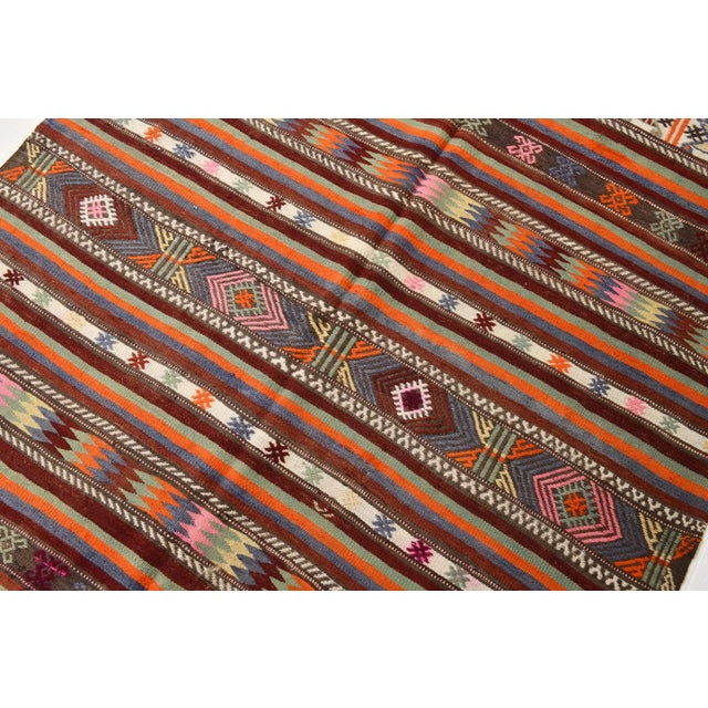Vintage Wool Area Kilim Rug For Sale - Image 4 of 12