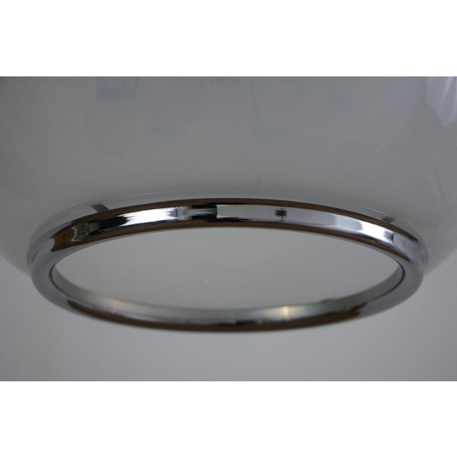 Mid-Century Italian Space Age Pendant Lamp in Glass and Steel from Mazzega, 1970s For Sale - Image 11 of 14