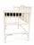 Vintage Chinoiserie Rattan Writing Desk in Benjamin Moore Cloud White For Sale - Image 4 of 8