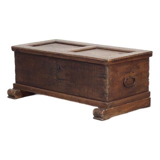 Weathered Antique Rustic Oak 18th Century Chest For Sale