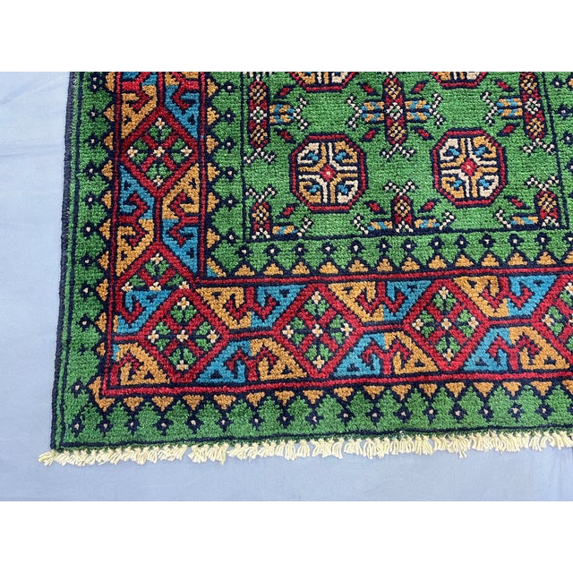 Green Mori Gul Tribal Geometric Runner Rug, 2'7" X 12'11" For Sale - Image 14 of 14