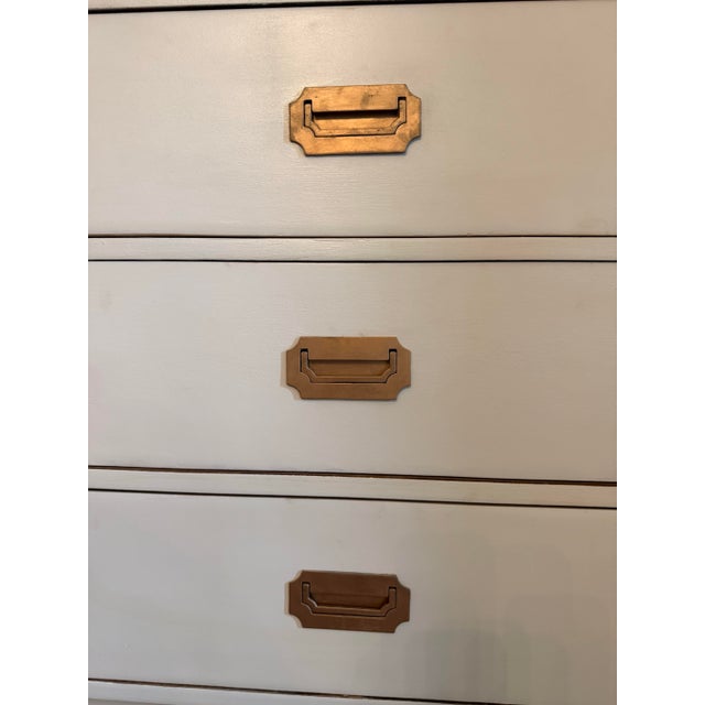Bernhardt Mid-Century Modern Campaign Style Three Drawer Chest by Bernhardt For Sale - Image 4 of 11