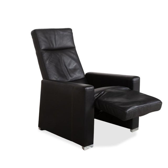 Shane Lounge Chair in Black Leather from Brühl For Sale - Image 4 of 17