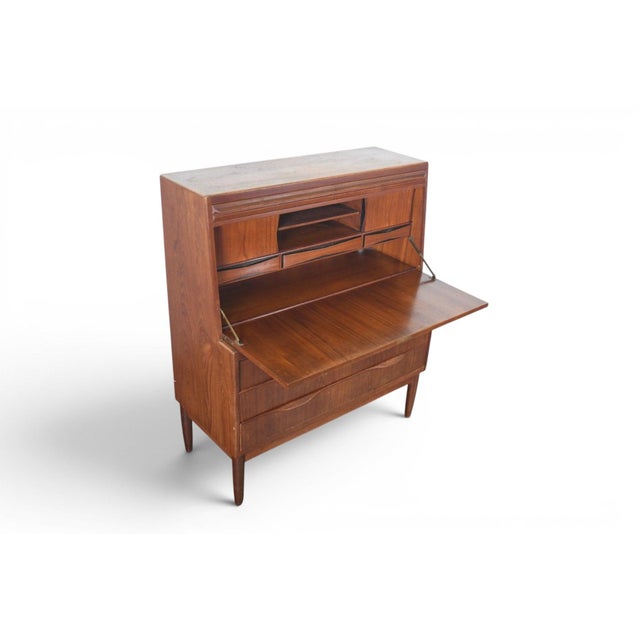 Brown Mid 20th Century Erling Torvits Secretary Desk in Teak #2 For Sale - Image 8 of 11