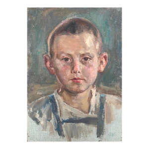Soviet Children Portraits Oil Painting Original Ukrainian Artist Sokolovsky g.s.39-25 1960s