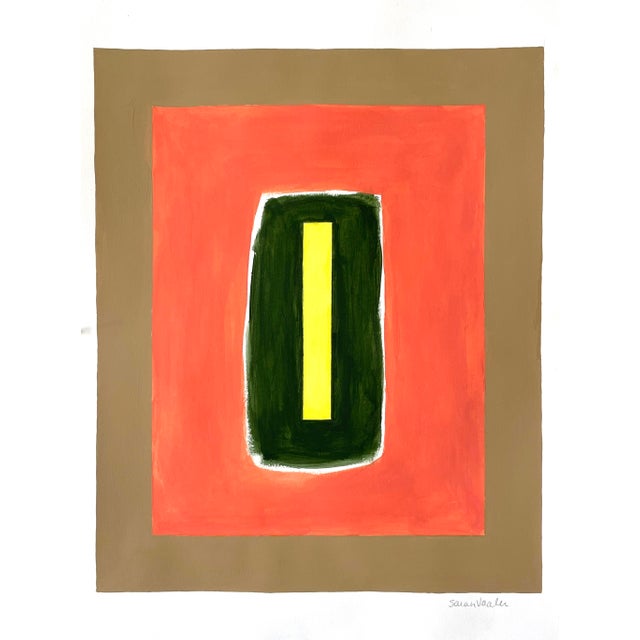 Color Block Painting With Salmon and Yellow For Sale