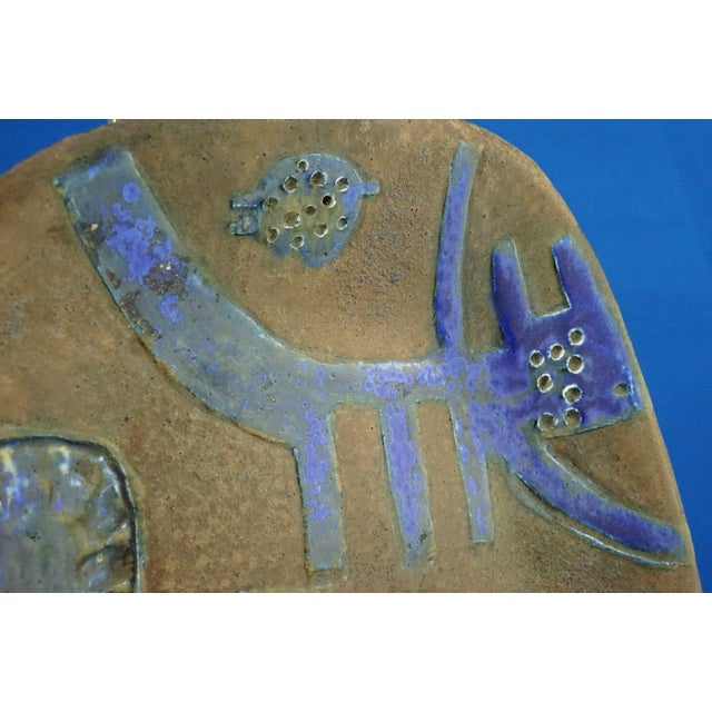 Primitivist Stoneware Plate with Abstract Figures by Cesare Ronchi, Italy, 1960s For Sale - Image 16 of 18