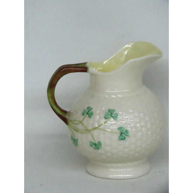 Ceramic Late 20th Century Belleek Ireland Shamrock Traditional Porcelain Creamer Small Pitcher 4671b For Sale - Image 7 of 14