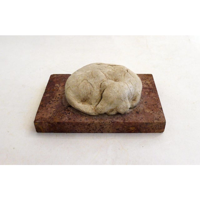 Small Art Deco Sculpture of a Sleeping Dog on a Marble Base, 1920s-1940s For Sale - Image 11 of 11