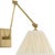 Marie Flanigan for Visual Comfort Signature Wimberley Double Library Wall Light in Soft Brass with Silk Pleated Shade For Sale