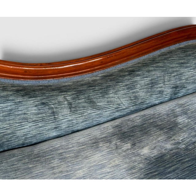 Antique Victorian Mahogany Swan Back Velvet Chaise Longue For Sale - Image 9 of 18