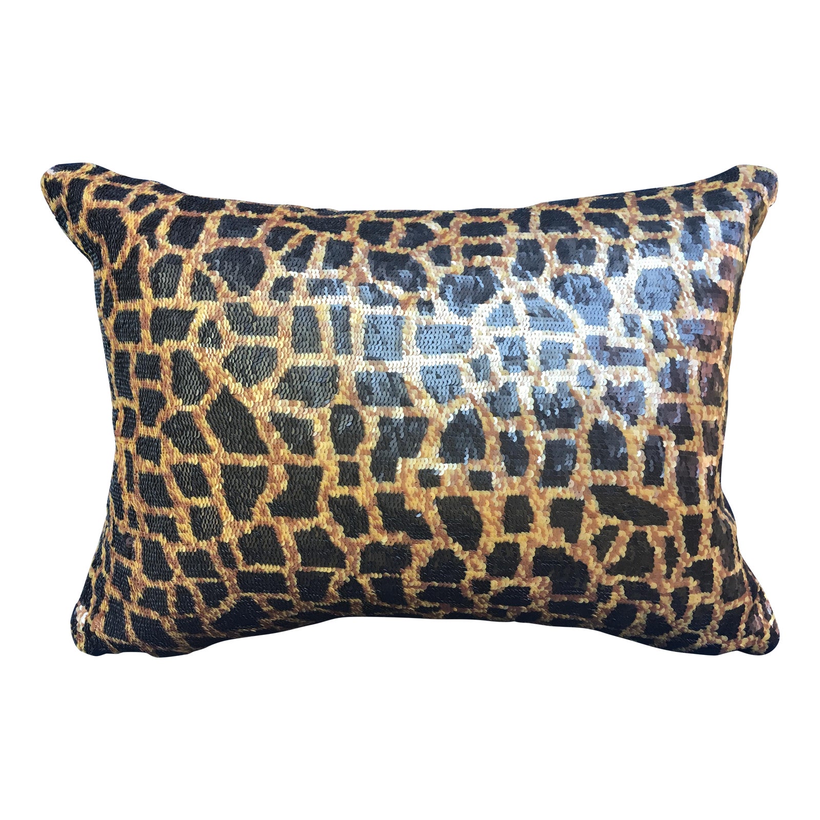 Leopard Sequins & Velvet Pillow Chairish