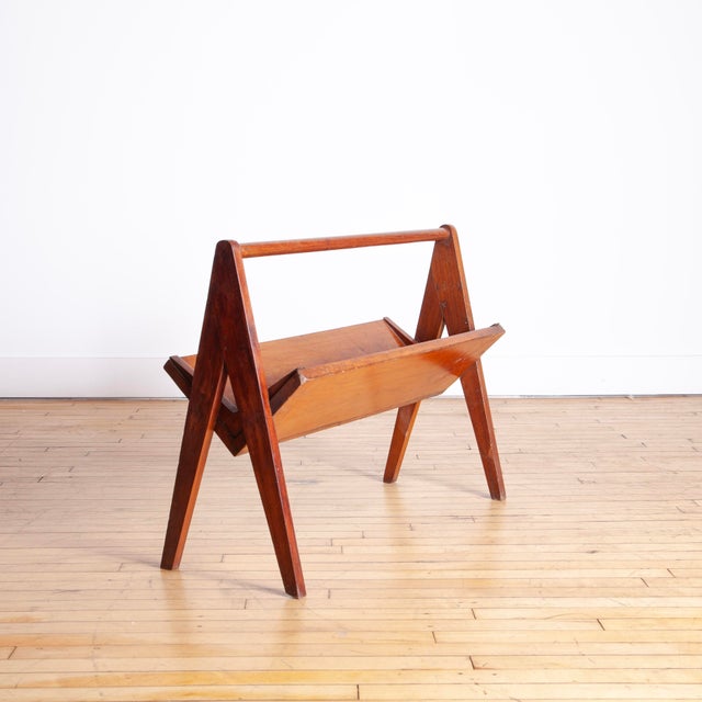 1950s Portable Teak Magazine Rack by Pierre Jeanneret For Sale In Philadelphia - Image 6 of 8