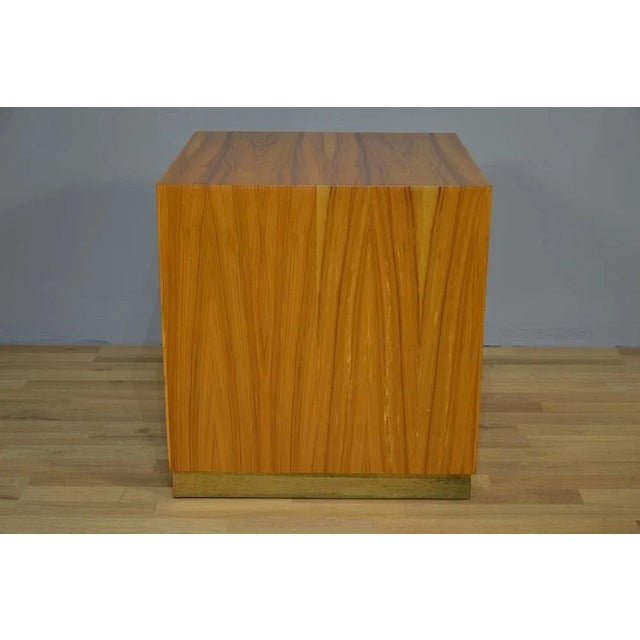 Wood Small Chest of Drawers in Olive Briar and Brass, Italy, 1950s For Sale - Image 7 of 12