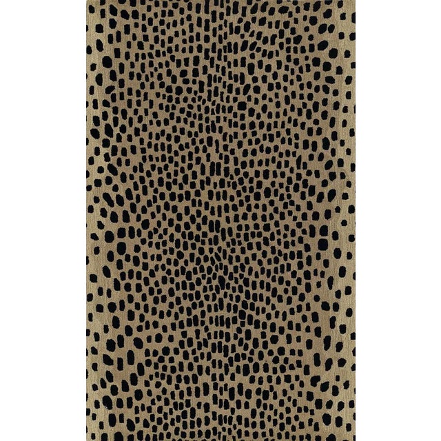Erin Gates by Momeni Woodland Cheetah Beige Hand Tufted Wool Area Rug 7'9" X 9'9" For Sale